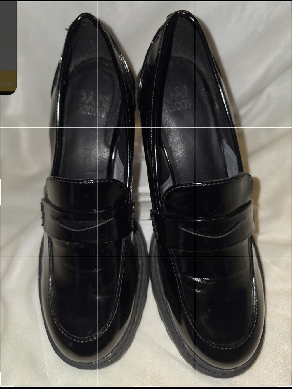 Women's Black Patent Platform Loafers - Sleek Slip-On Style